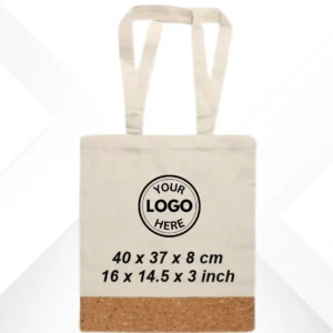 cream cork pattern cotton tote bag