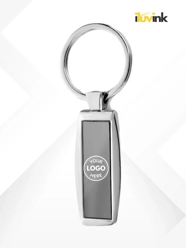 Premium Grey Custom Metal Keychain