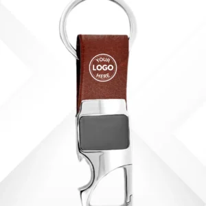 Brown Grey Custom Metal Keychain