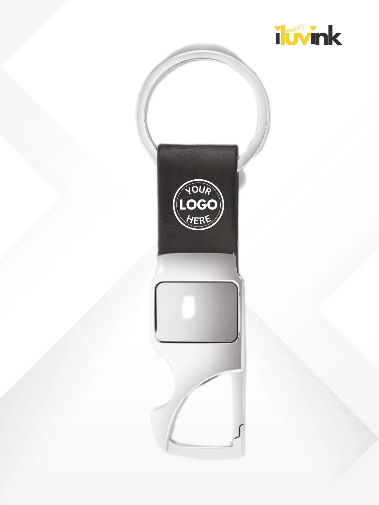 Black Rectangle Custom Hook Keychain