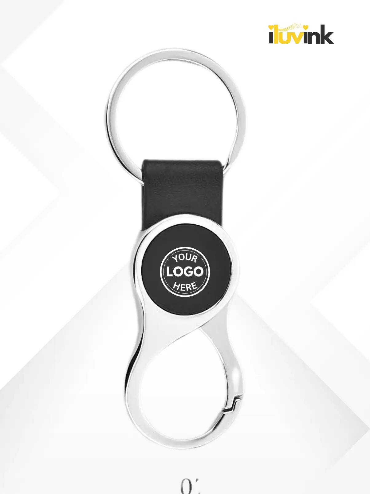 Black Round Custom Hook Keychain
