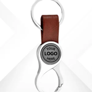 Brown Round Custom Hook Keychain