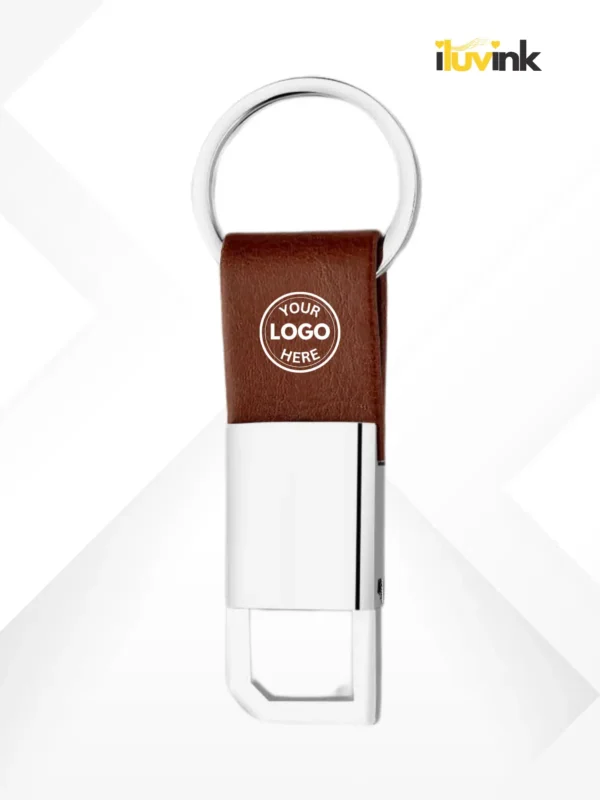 Brown Square Custom Hook Keychain