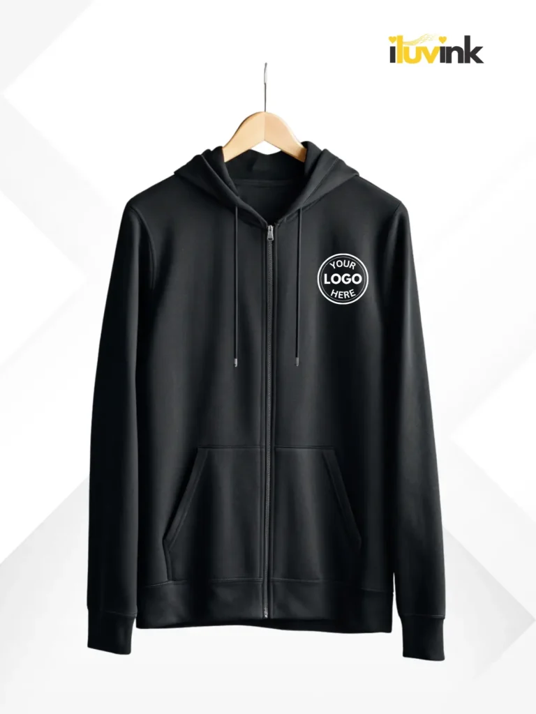 Customized Black Zip Hoodie