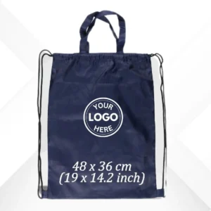 Blue Nylon Drawstring Bag