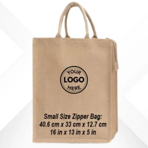 Durable Small Jute Bag with Zipper