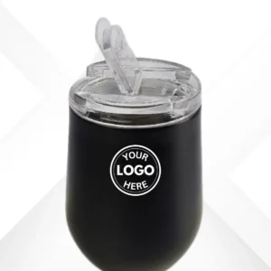 Black Steel Coffee Tumbler Wine Flask With Lid
