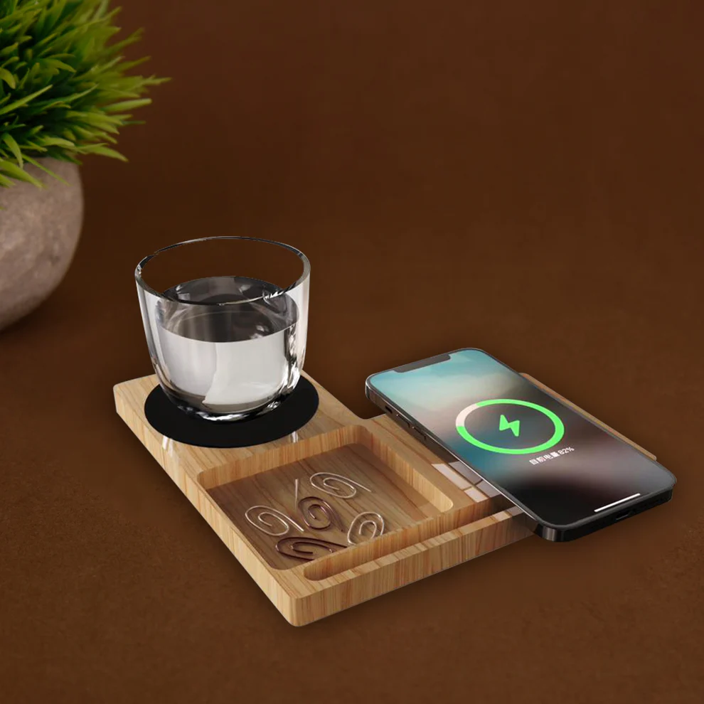 Wangari Willow 3.0 15W Wireless Charger With Cup Warmer & Phone Stand